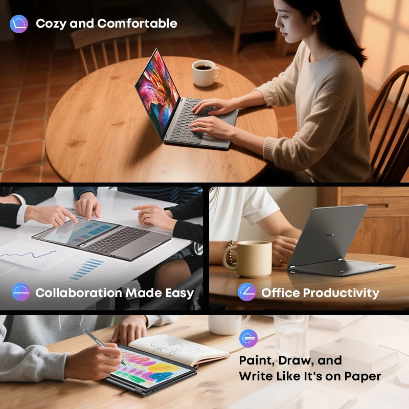 CHUWI FreeBook Laptop Intel N150 Quad Core 16GB LPDDR5 512G SSD Tablet PC 13.5 Inch FHD Touch Screen Windows 11 WIFI6 Desktop