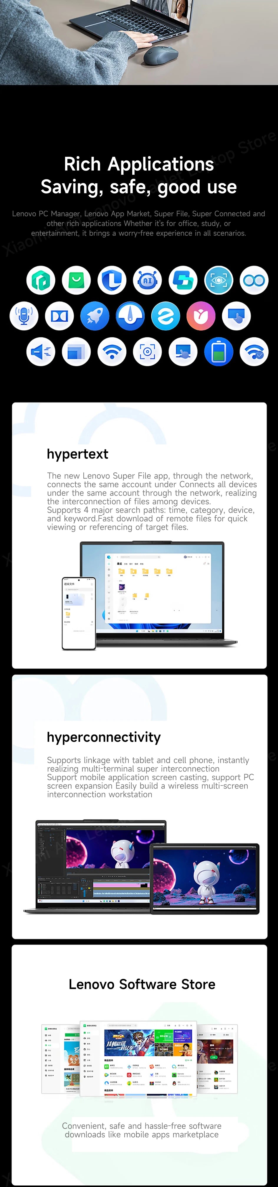 Lenovo laptop Xiaoxin Pro16 2024 AMD Ryzen R7 8745H/8845H 16-Inch 2.5K 120Hz 16/32GB LPDDR5 RAM 1T/2TB SSD Computer Notebook PC