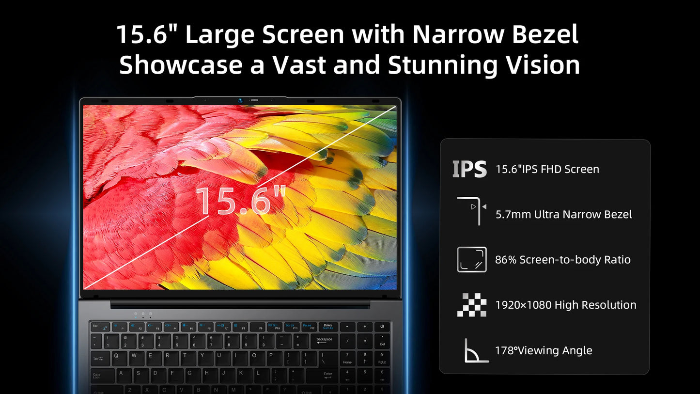 Bmax 15.6"" X15 Pro 16Gb Ram 512Gb Ssd Intel N95 Cpu Windows 11 Notebook 1920*1080 Dual Wifi USB Pc Laptop Ddr4