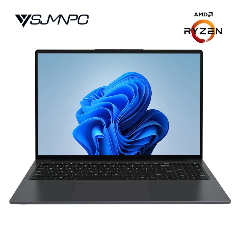 YSJMNPC New AMD Ryzen™ 5 7430U 16 Inch Gaming Laptop IPS Screen 2*DDR4 MAX 64GB 2*SSD 2TB Windows11 Fingerprint Notebook WI-FI