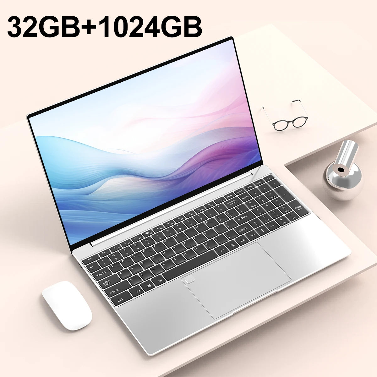 15.6-inch Laptop Windows 11 32GB RAM DDR4 2TB SSD Intel N5095 Full HD Office PC with Backlight Fingerprint Laptop Macbook Air