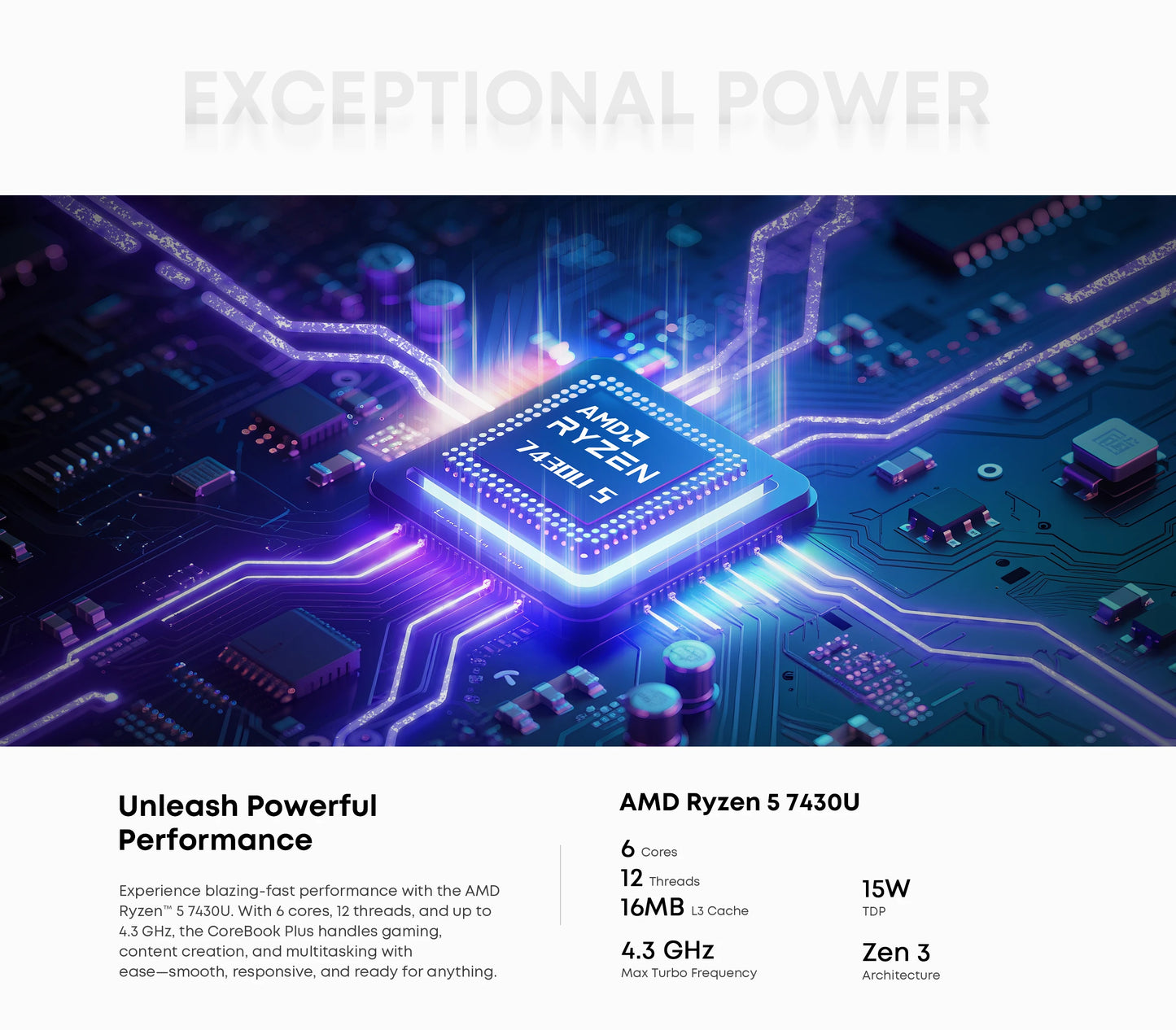 CHUWI CoreBook Plus Laptop 16inch FHD Screen R5-7430U 6 Cores Gaming Laptop 16GB RAM 512GB SSD Metal Body Notebook With Cooler