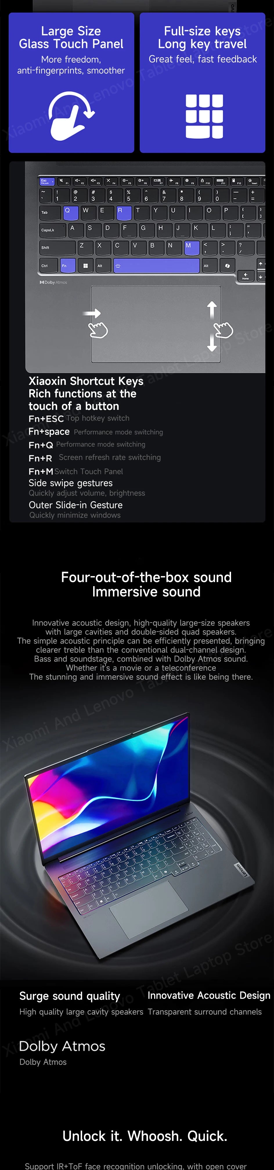 Lenovo laptop Xiaoxin Pro16 2024 AMD Ryzen R7 8745H/8845H 16-Inch 2.5K 120Hz 16/32GB LPDDR5 RAM 1T/2TB SSD Computer Notebook PC