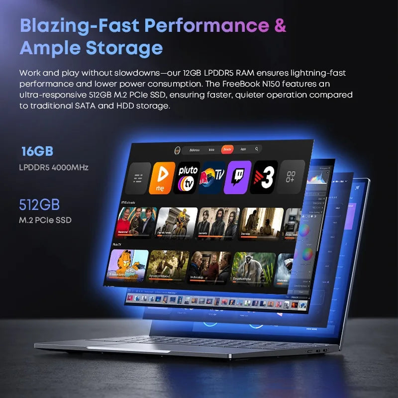 CHUWI FreeBook Laptop Intel N150 Quad Core 16GB LPDDR5 512G SSD Tablet PC 13.5 Inch FHD Touch Screen Windows 11 WIFI6 Desktop