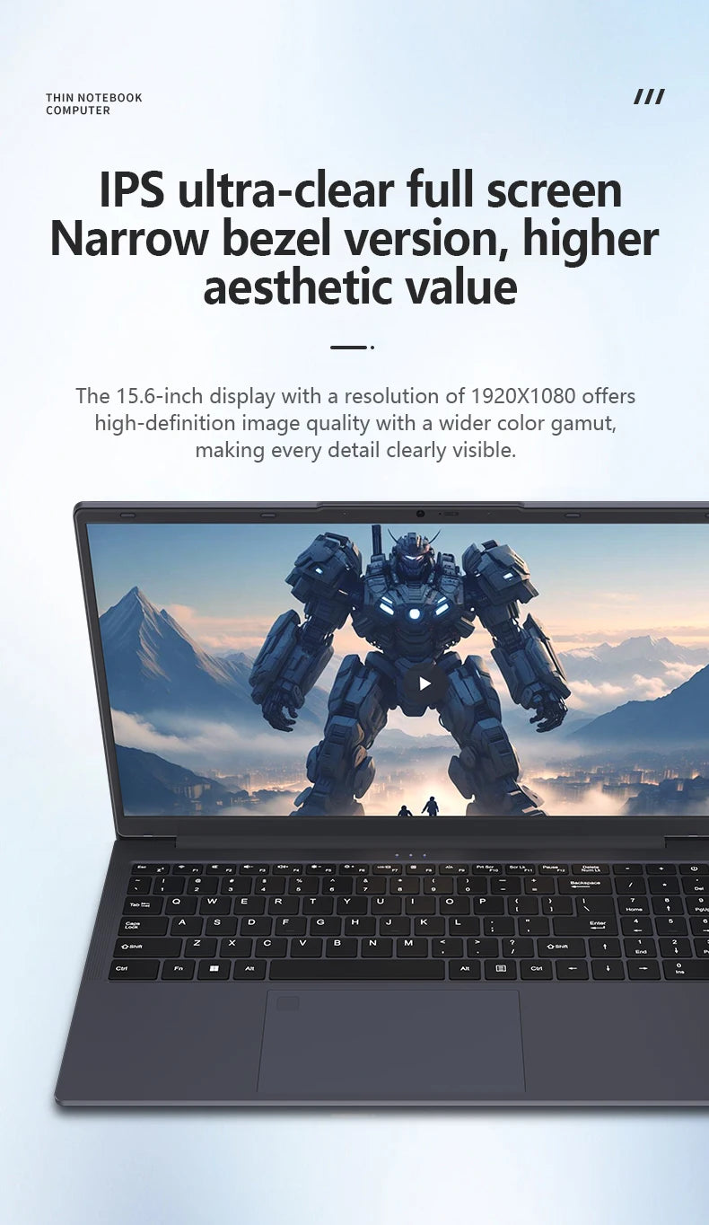 YSJMNPC New AMD Ryzen™ 5 7430U 16 Inch Gaming Laptop IPS Screen 2*DDR4 MAX 64GB 2*SSD 2TB Windows11 Fingerprint Notebook WI-FI