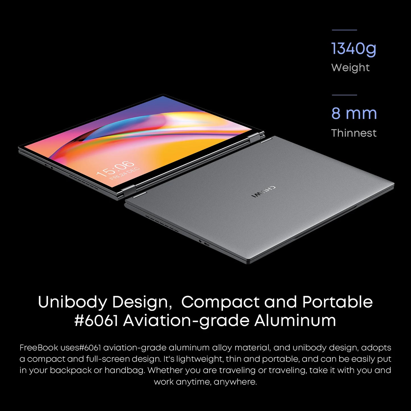 CHUWI FreeBook Laptop Intel N150 Quad Core 16GB LPDDR5 512G SSD Tablet PC 13.5 Inch FHD Touch Screen Windows 11 WIFI6 Desktop