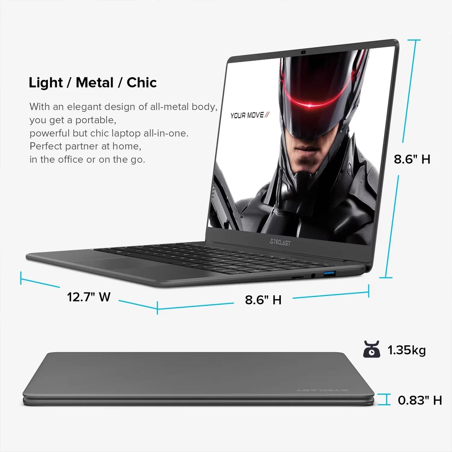 Teclast F7 Plus 3 Laptop, 14.1 Inches, 8Th Gen. Gemini Lake Celeron Cpu, 8Gb Ram, 256Gb Ssd, 1920 X 1080 Ips