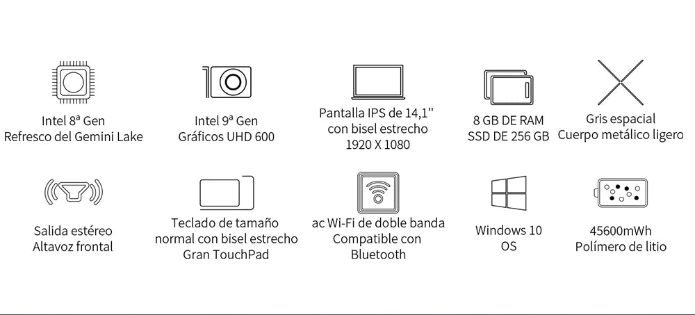 Teclast F7 Plus 3 Laptop, 14.1 Inches, 8Th Gen. Gemini Lake Celeron Cpu, 8Gb Ram, 256Gb Ssd, 1920 X 1080 Ips