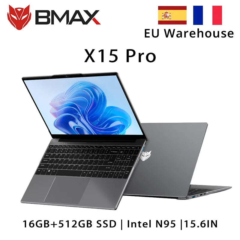 Bmax 15.6"" X15 Pro 16Gb Ram 512Gb Ssd Intel N95 Cpu Windows 11 Notebook 1920*1080 Dual Wifi USB Pc Laptop Ddr4