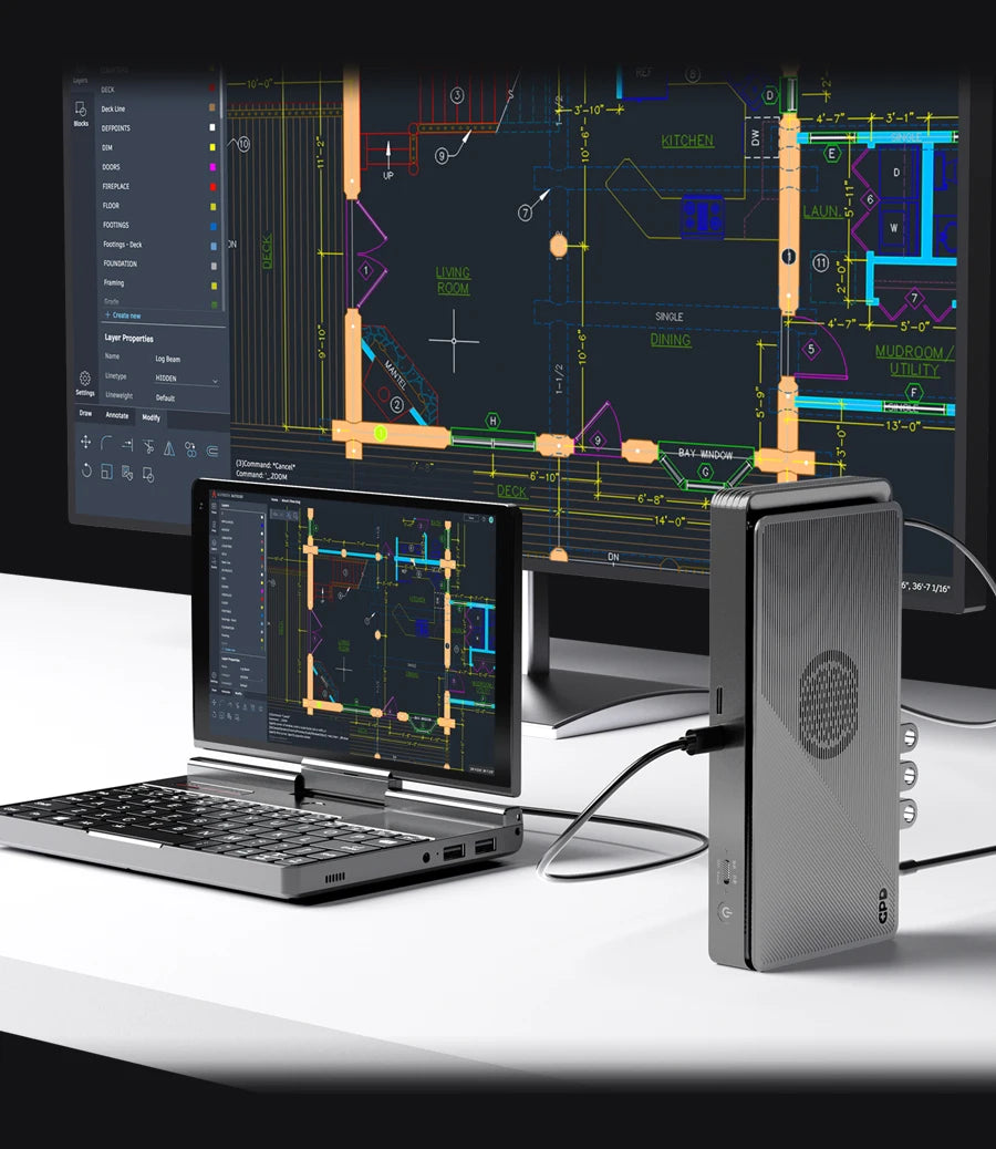 2025 Latest GPD G1 Graphics Card Expansion Dock USB 3.2 Type A SD 4.0 HDMI Compatible SD 4.0 Card Reader DisplayPort 1.4a