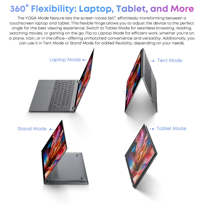 CHUWI FreeBook Laptop Intel N150 Quad Core 16GB LPDDR5 512G SSD Tablet PC 13.5 Inch FHD Touch Screen Windows 11 WIFI6 Desktop