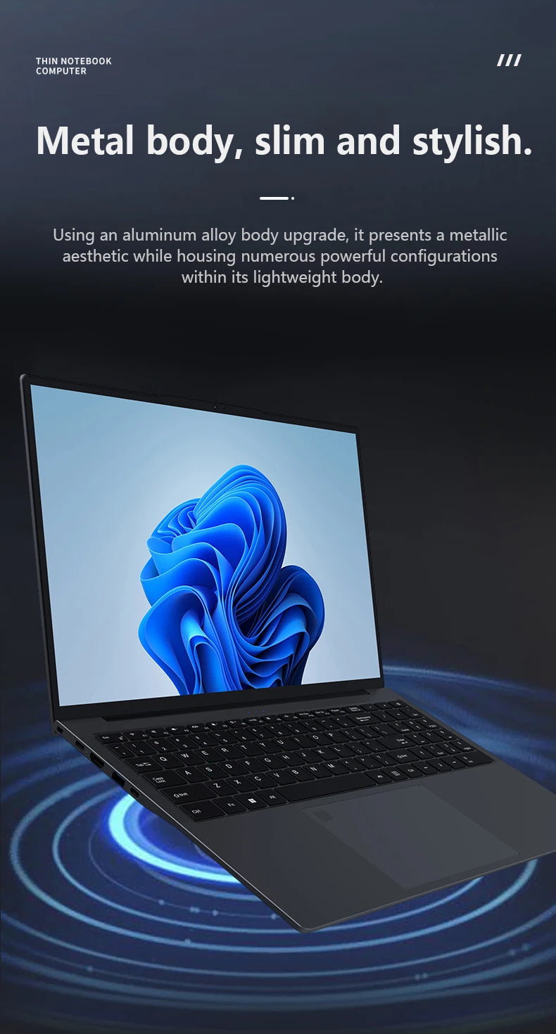 YSJMNPC New AMD Ryzen™ 5 7430U 16 Inch Gaming Laptop IPS Screen 2*DDR4 MAX 64GB 2*SSD 2TB Windows11 Fingerprint Notebook WI-FI