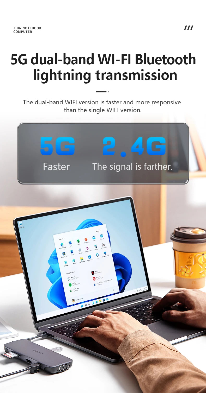 YSJMNPC New AMD Ryzen™ 5 7430U 16 Inch Gaming Laptop IPS Screen 2*DDR4 MAX 64GB 2*SSD 2TB Windows11 Fingerprint Notebook WI-FI